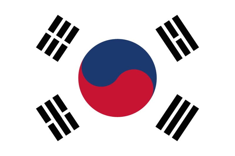 South Korean flag upside down, blue on top