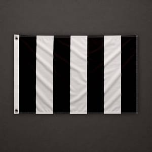 White and Black Stripe Flag