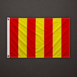 Rot und gelb gestreifte Flagge