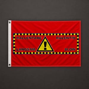 Gefahr Piste langsam Flagge