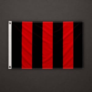 Rot und schwarz gestreifte Flagge