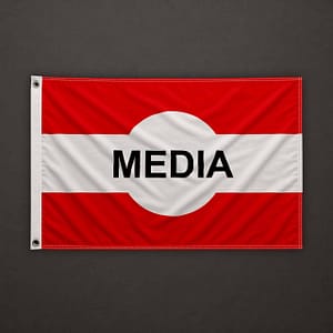 Rastrear la bandera de los medios de esquí