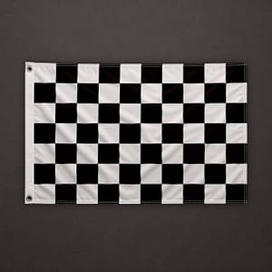 Ajedrez blanco y negro Bandera