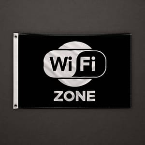 WiFi Zone Bandiera nera